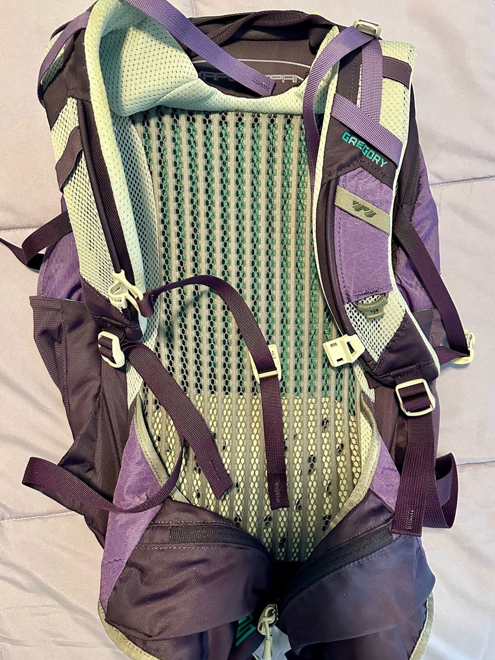 Gregory purple daypack with teal logo accents - Picture 12 of 14